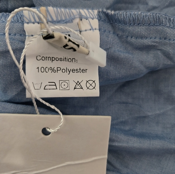 Ursime Tiered Maxi Dress Sz 5XL Blue Short Sleeve Rippled Layered Flowy Blue - Picture 9 of 12